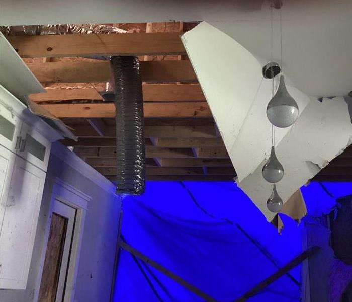 Ceiling collapse in customer's home due to water damage