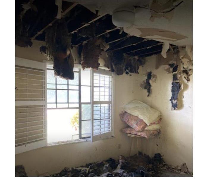 Storm caused electrical fire that caused ceiling to collapse in AirBnB Bedroom